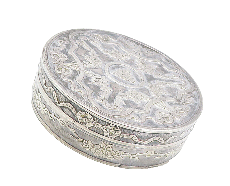 925 Sterling Silver Vintage Antique Floral Pattern Bill Box (OPENS) TR1357