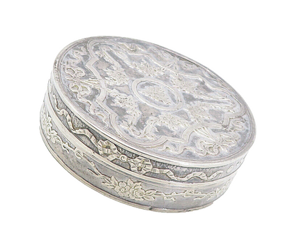 925 Sterling Silver Vintage Antique Floral Pattern Bill Box (OPENS) TR1357