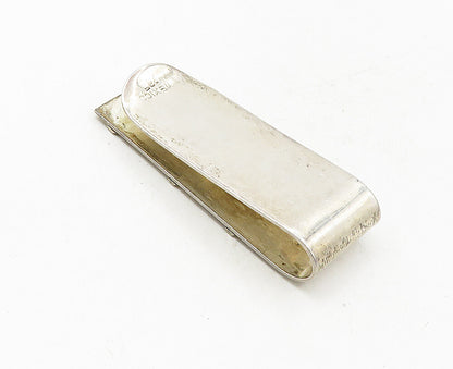 MEXICO 925 Sterling Silver  Vintage Shiny Slanted Detail Money Clip  TR1611