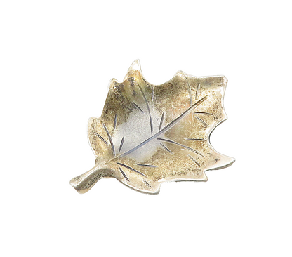 STUART NYE 925 Sterling Silver   Vintage Etched Autumn Leaf Brooch Pin  BP6623