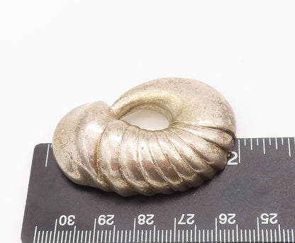 925 Sterling Silver Vintage Brooch Pin BETH MOSKOWITZ Domed Carved Shell BP10798