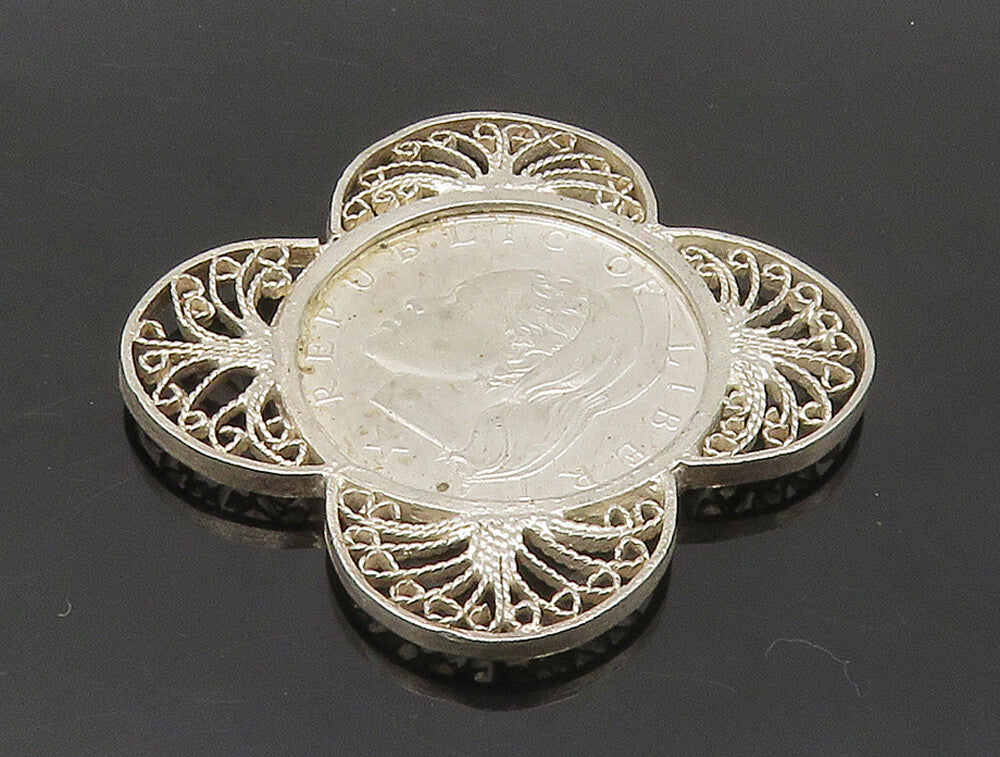 925 Sterling Silver  Vintage Shiny United States Coin Medallion  TR2220