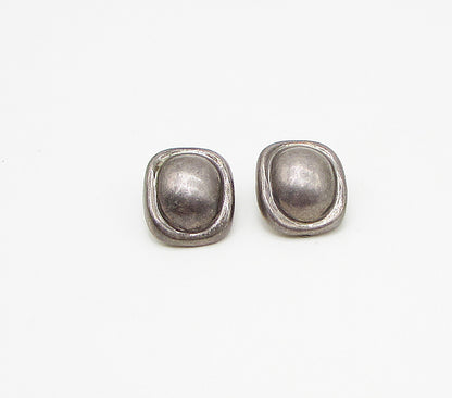 ZINA 925 Sterling Silver  Vintage Dome Button Design Clip On Earrings  EG1981