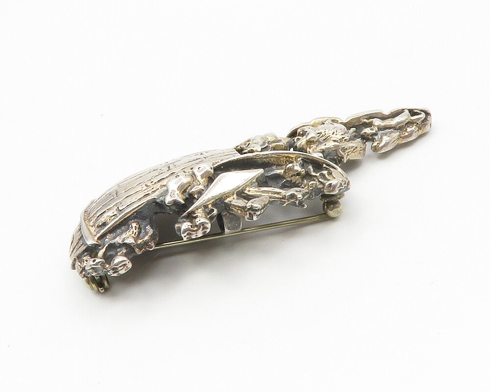 MEXICO 925 Sterling Silver  Vintage Noah's Arc Animals Brooch Pin  BP5334