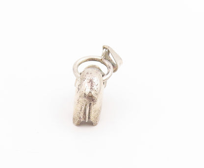 925 Sterling Silver Vintage Pendant Lucky Majestic Elephant Figurine  PT25606