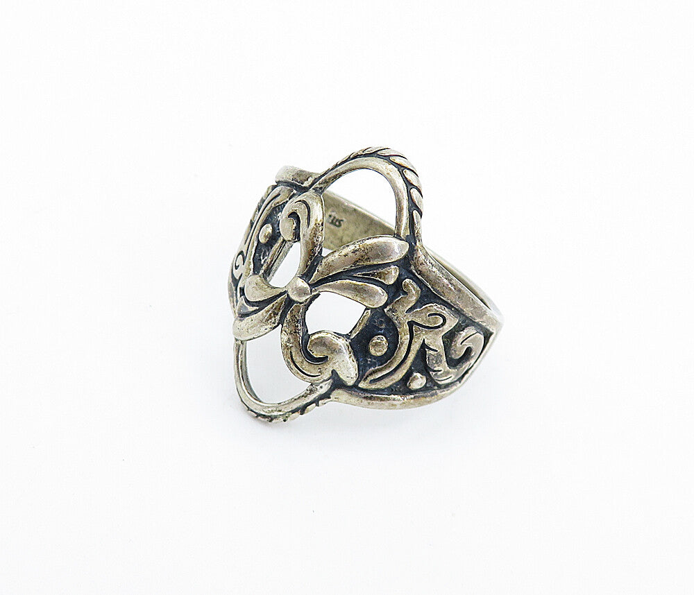 CAROLYN POLLACK 925 Silver  Vintage Dark Tone Swirl Band Ring Sz 10  RG7676