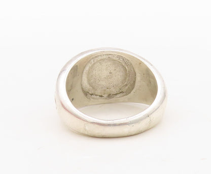 925 Sterling Silver Vintage Ring Dark Tone Swirly Design Etched  Sz 8.5  RG31154