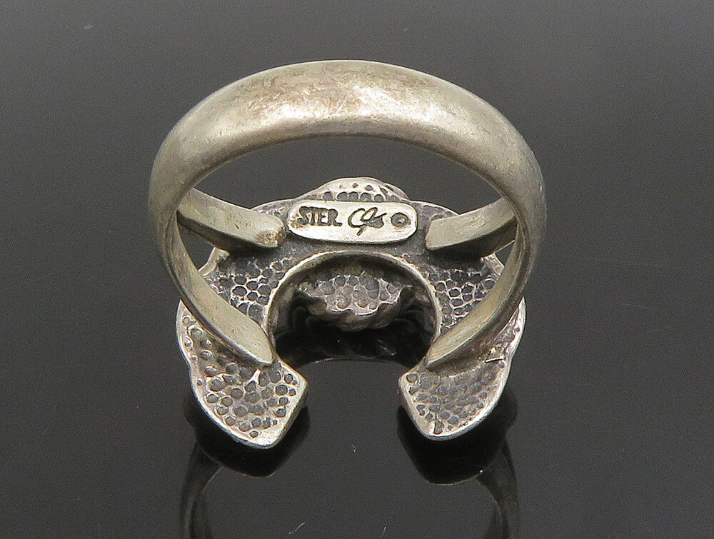 CAROLYN POLLACK 925 Silver  Vintage Rope Twist Turquoise Ring Sz 8.5  RG24823