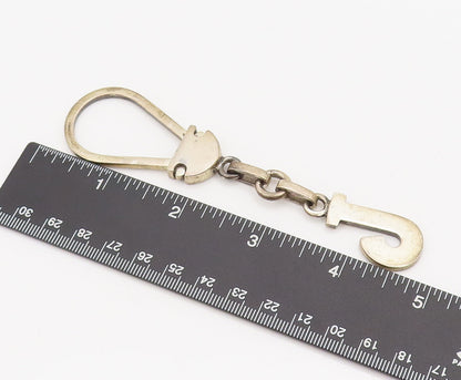 MIDDLE EAST 925 Silver  Vintage Solid Cutout Letter J Big Hoop Keychain TR3535