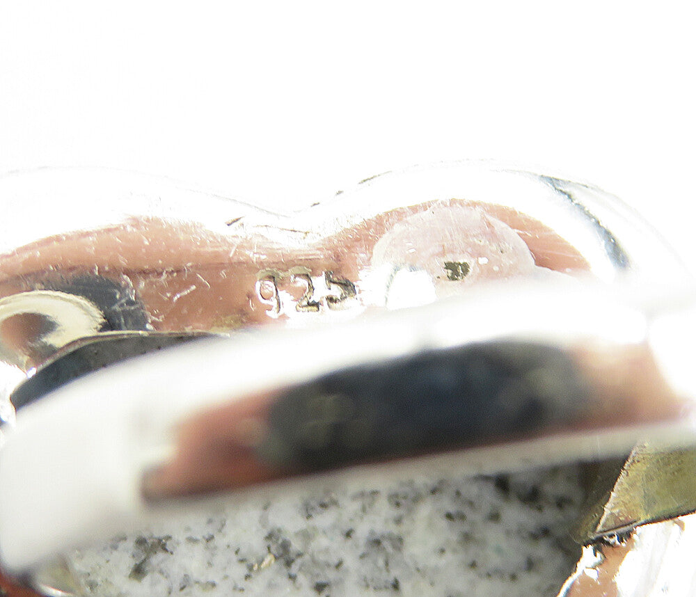 925 Sterling Silver  Love Heart Dendrite Agate Cocktail Ring Sz 10  RG8177