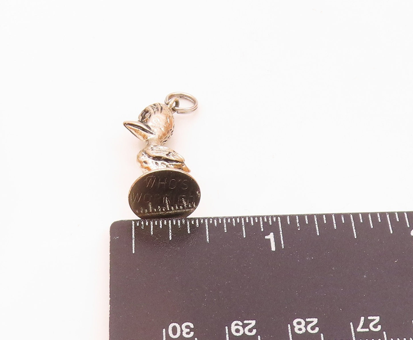 925 Sterling Silver  Vintage Shiny Petite Duck Bird Statue Pendant  PT17951