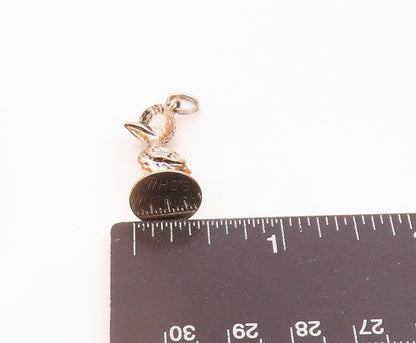925 Sterling Silver  Vintage Shiny Petite Duck Bird Statue Pendant  PT17951