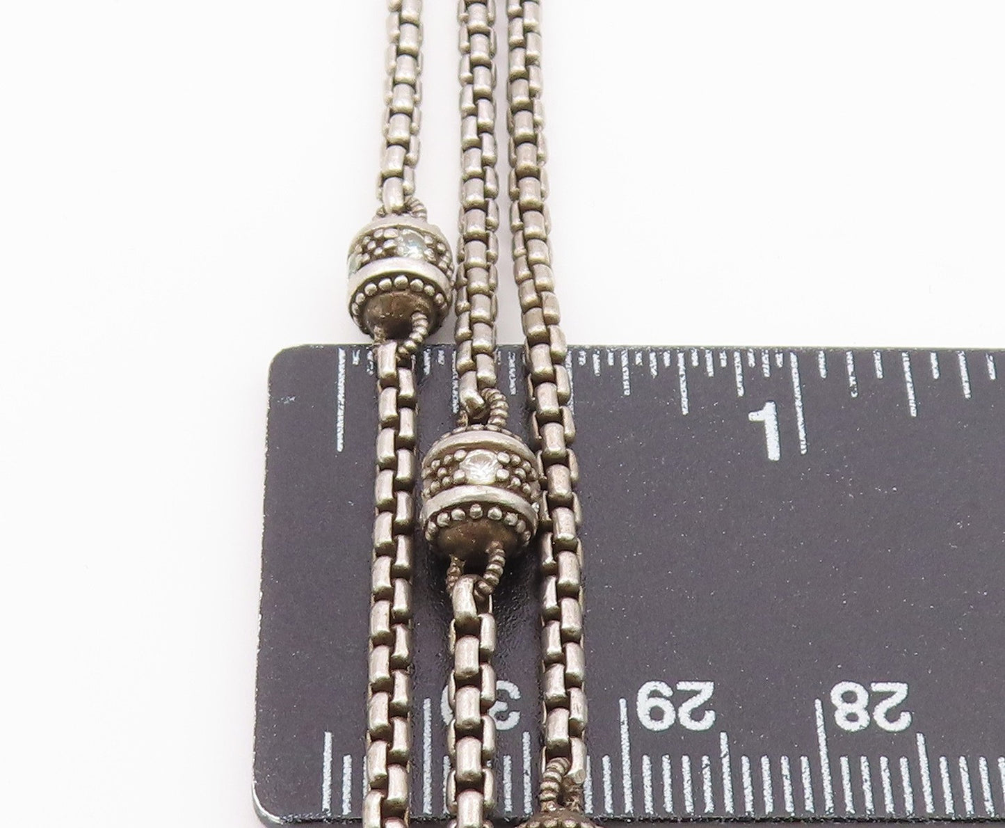 JUDITH RIPKA 925 Silver  Vintage Cubic Zirconia Ball Layered Necklace  NE3921