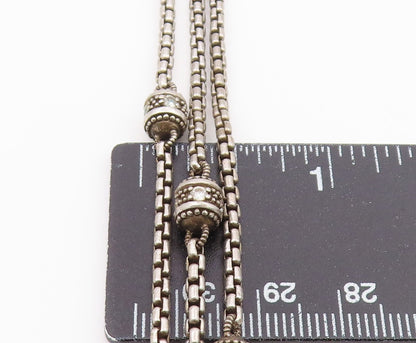 JUDITH RIPKA 925 Silver  Vintage Cubic Zirconia Ball Layered Necklace  NE3921
