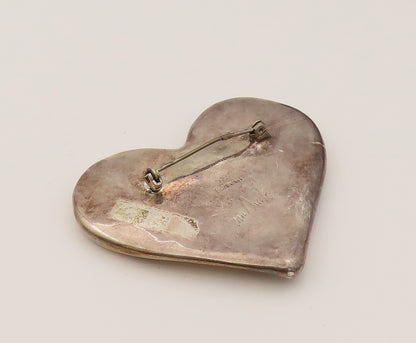 FREDERIC JEAN DUCLOS 925 Silver  Vintage Two Tone Face Brooch Pin  BP10221