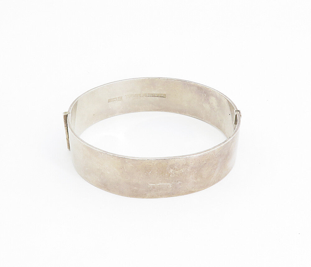 ENGLAND 925 Sterling Silver  Vintage Swirl Vine Etched Bangle Bracelet  BT3478