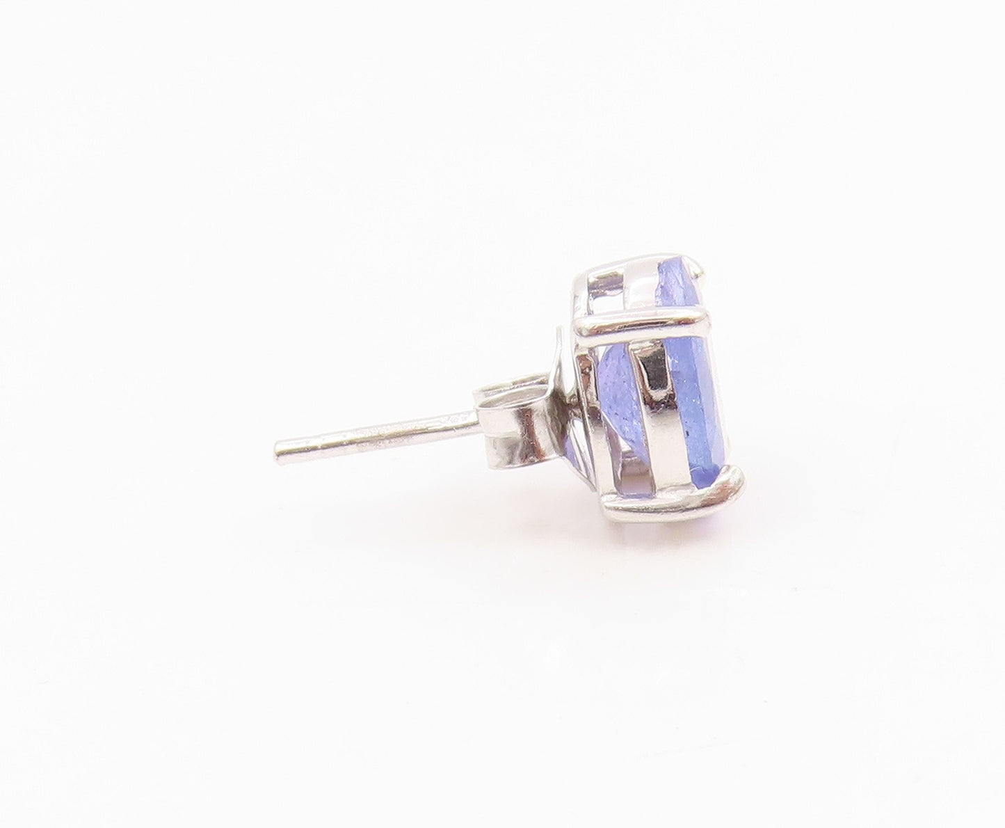 925 Sterling Silver Vintage Earrings Minimalist Oval Cut Tanzanite Stud  EG14273