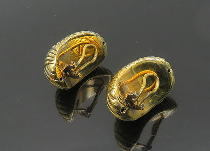925 Sterling Silver  Vintage Gold Plated Hollow Non Pierce Earrings  EG9775