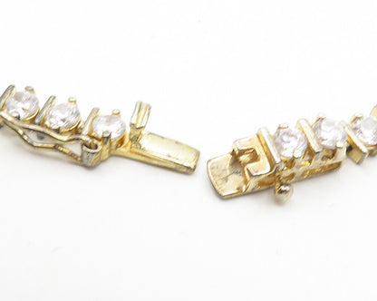 ROSS SIMON 925 Silver  Vintage Sparkling Topaz Tennis Chain Bracelet  BT4197