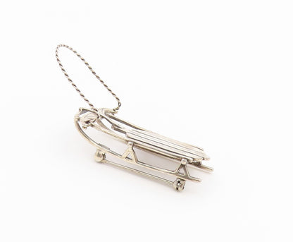 925 Sterling Silver Vintage Brooch Pin JH BREAKELL Classic Winter Sled  BP12623