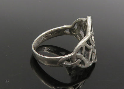 PETER STONE 925 Silver   Vintage Shiny Celtic Knot Band Ring Sz 6  RG23181