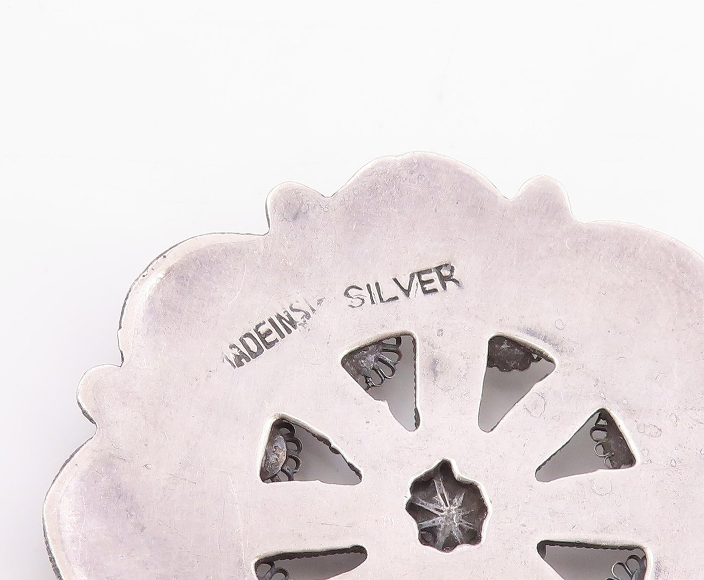925 Sterling Silver Vintage Brooch Pin Classic Sunburst Floral Filigree  BP12395