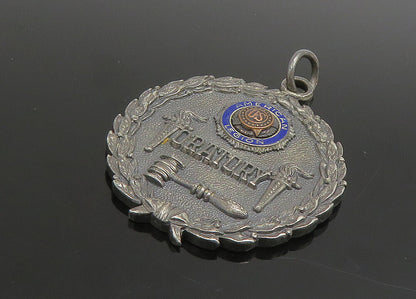 925 Sterling Silver  Vintage Antique American Legion Oratory Pendant  PT19163