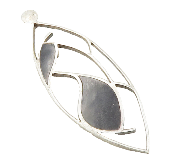925 Sterling Silver  Vintage Inlaid Black Onyx Open Design Pendant  PT10124