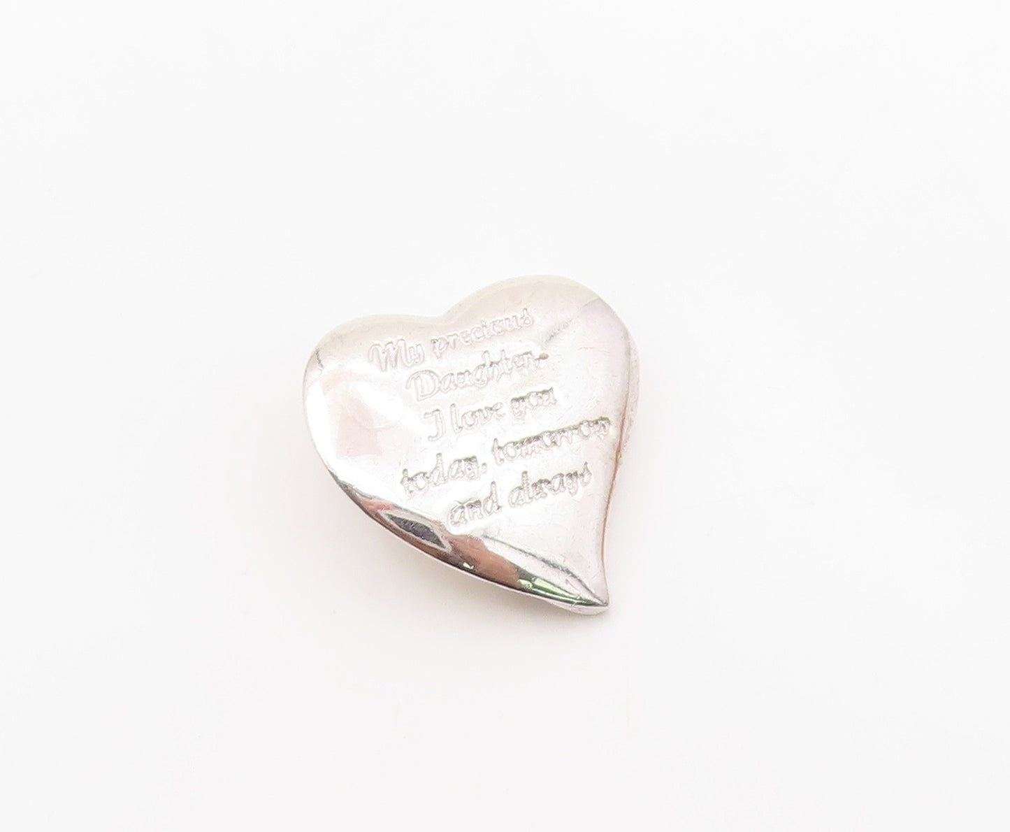 925 Sterling Silver  Vintage Genuine Diamonds Love Heart Pendant  PT18203