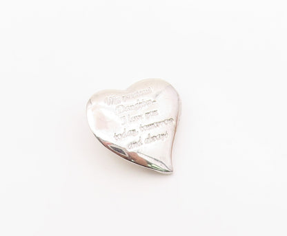 925 Sterling Silver  Vintage Genuine Diamonds Love Heart Pendant  PT18203