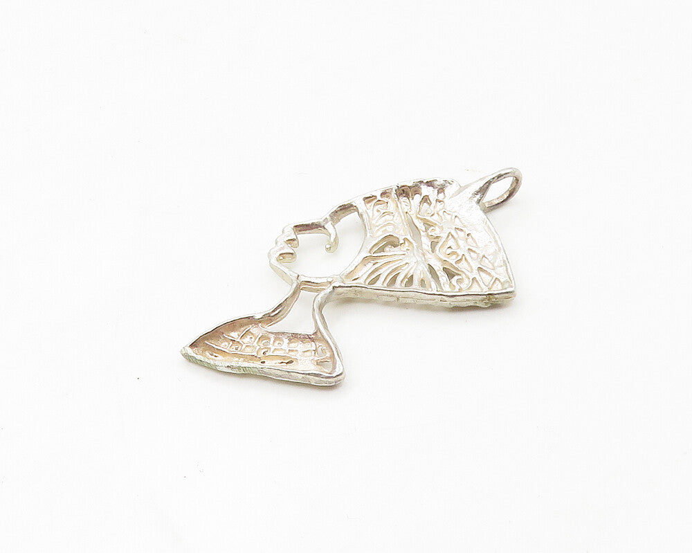 925 Sterling Silver  Vintage Shiny Egyptian Queen Nefertiti Pendant  PT13728