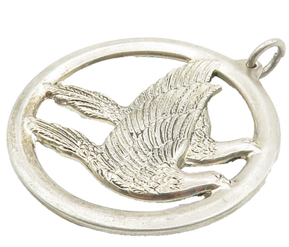 WALLACE 925 Sterling Silver  Vintage Peace On Earth Doves Pendant  PT11889