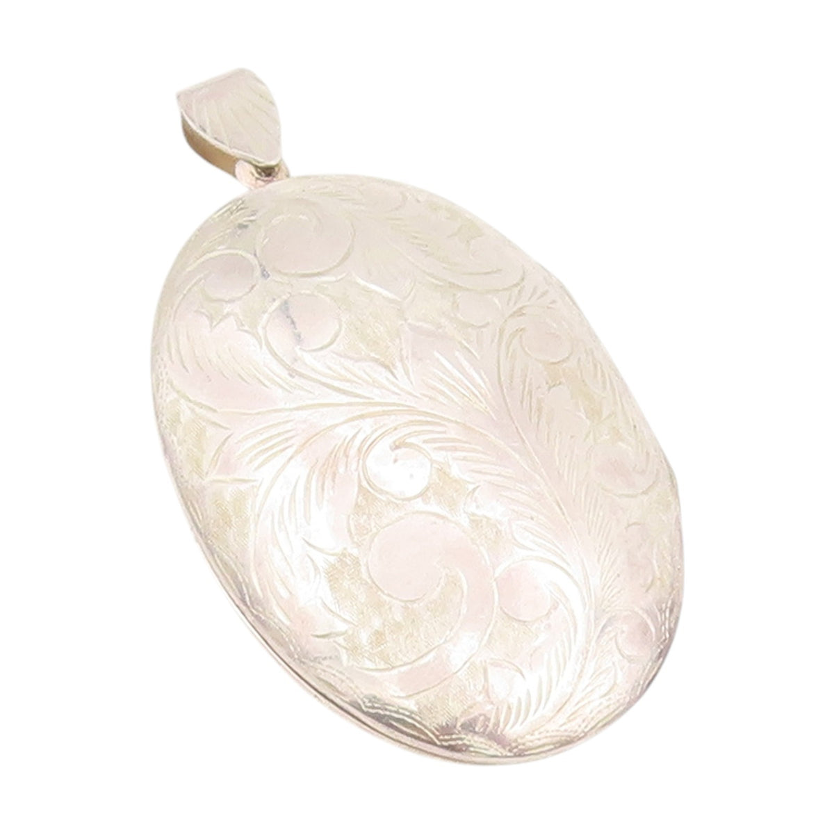 925 Sterling Silver Vintage Pendant Large Engraved Floral Locket OPENS  PT25249