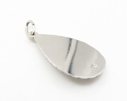 925 Sterling Silver  Shiny Petite Red Coral Accent Marriage Pendant  PT8290