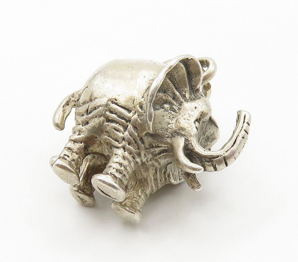 925 Sterling Silver  Vintage Hollow Elephant Animal Motif Pendant  PT12534