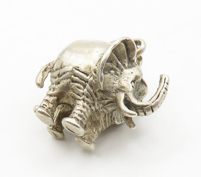 925 Sterling Silver  Vintage Hollow Elephant Animal Motif Pendant  PT12534