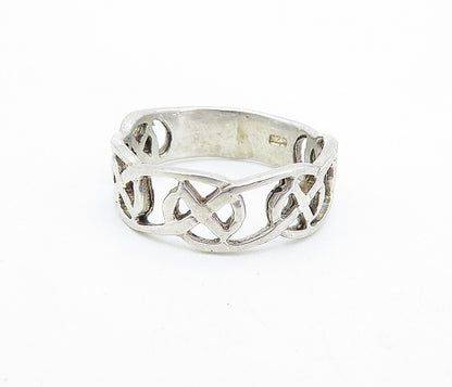 925 Sterling Silver  Vintage Shiny Pretzel Knot Design Band Ring Sz 11  RG5972