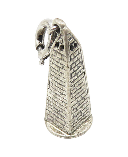 925 Sterling Silver  Vintage Petite Dark Tone Light House Drop Pendant  PT8415