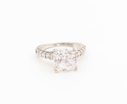 925 Sterling Silver Vintage Ring Elegant CZ Pave Statement Band  Sz 6  RG36933