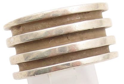 925 Sterling Silver Vintage Ring DAVID SIGAL Grooved Bands  Sz 7  RG33292