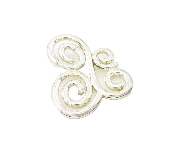 ROSS SIMON 925 Sterling Silver  Vintage Shiny Spiral Swirl Pendant  PT13826