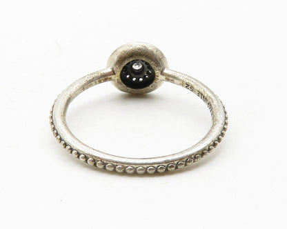 PANDORA 925 Sterling Silver Vintage Topaz Petite Circle Band Ring Sz 6 RG13701