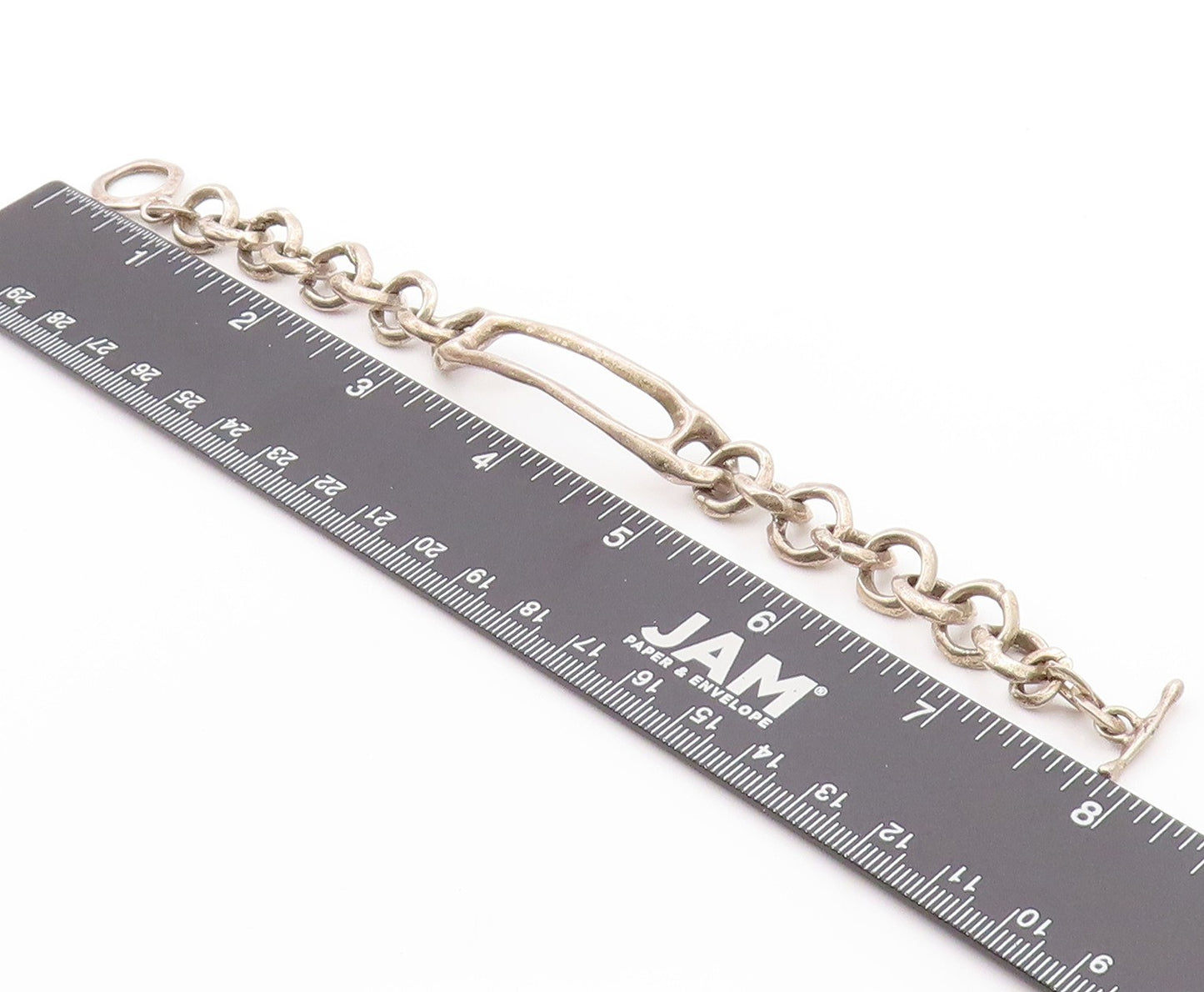 925 Sterling Silver Vintage Bracelet Antique Wire Work Linked  BT11280