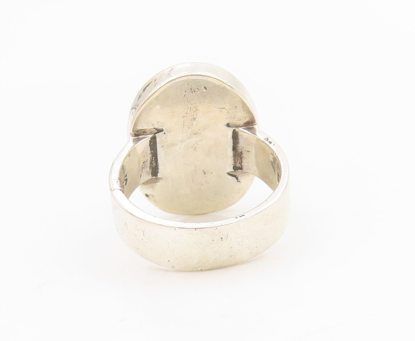 925 Sterling Silver Vintage Ring Cabochon Carnelian Solitaire Band Sz 6 RG34321