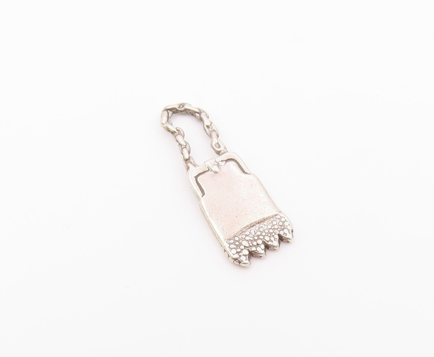 925 Sterling Silver  Vintage Shiny Petite Hand Bag Motif Pendant  PT18795