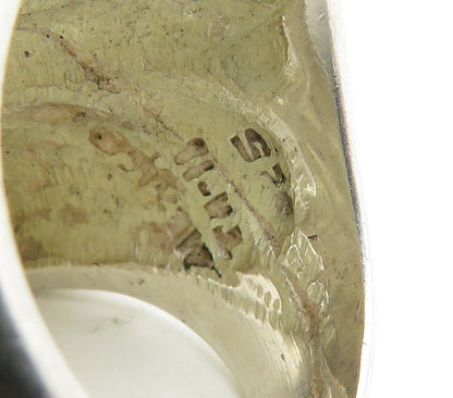 MEXICO 925 Sterling Silver  Vintage Shiny Fluted Statement Ring Sz 7  RG16998
