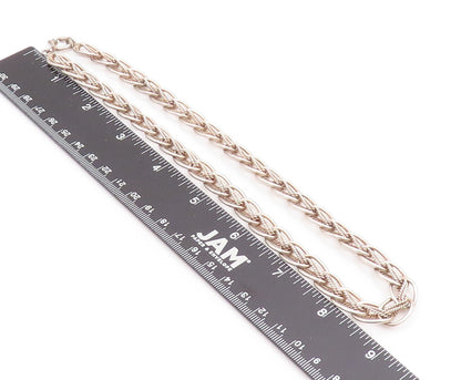 925 Sterling Silver Vintage Necklace EUROPE Interlocking Braided Chain NE4642
