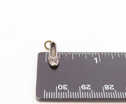 925 Sterling Silver  Vintage Petite Ballerina Flat Shoe Pendant  PT18025
