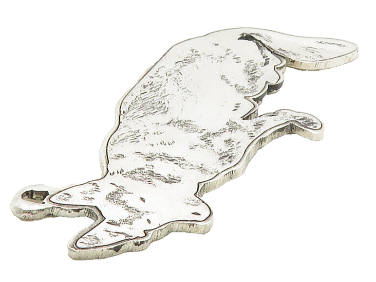 925 Sterling Silver  Vintage Sitting Wolf Etched Detail Animal Pendant PT10095