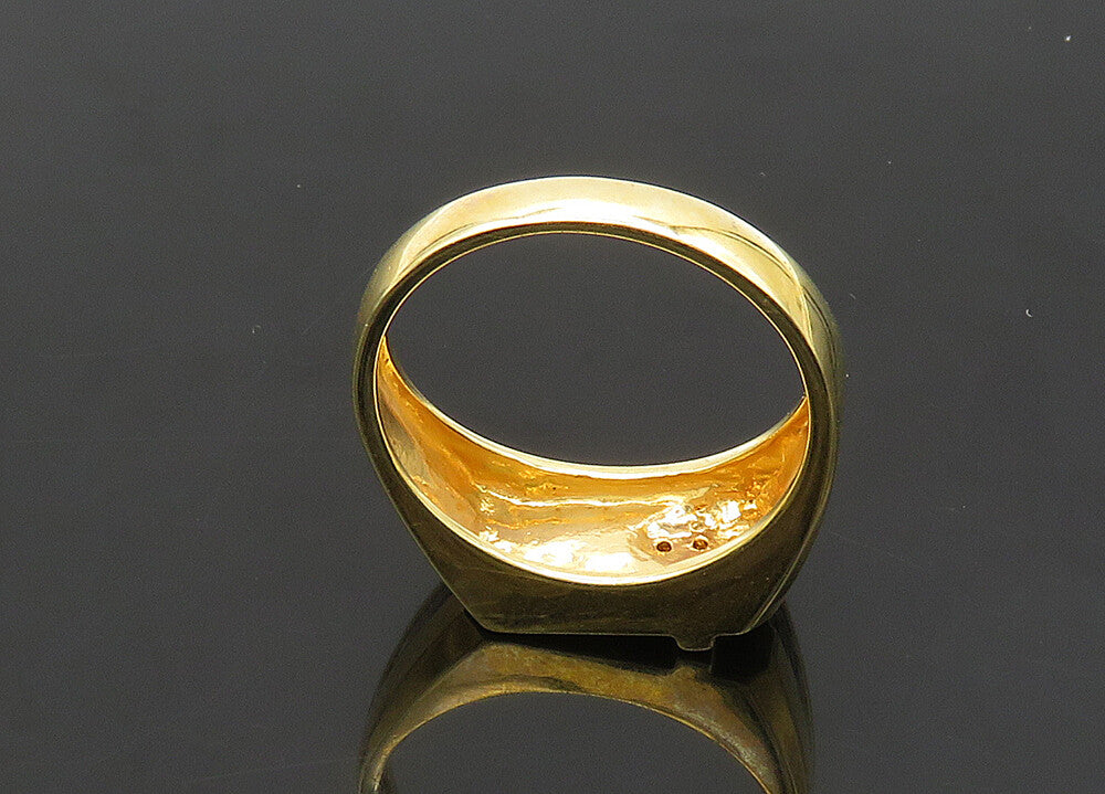 925 Silver  Vintage Genuine Diamond Religious Cross Band Ring Sz 12  RG21193
